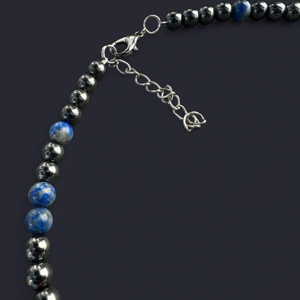 Lapis Lazuli & Hematite Bead Necklace